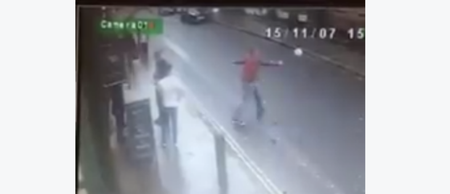 Nightclub CCTV captures man failing to kick a football in a spectacular fashion (Video)