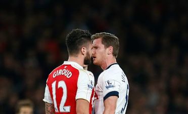 Jan Vertonghen compared to Vinnie Jones as he’s pictured grabbing Olivier Giroud