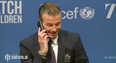 David Beckham answers journalist’s phone midway through press conference (Video)