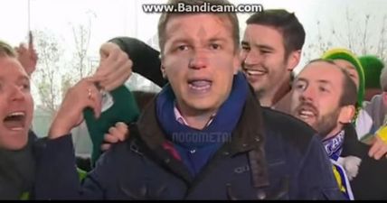 Bosnian news report descends into chaos courtesy of Irish fans (Video)