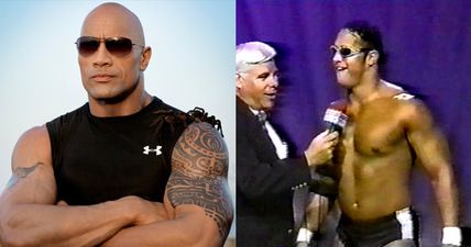 The Rock shares cheesy footage of his very first wrestling match (Video)