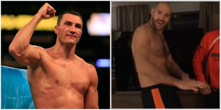 This is what Tyson Fury was doing just hours before his world title fight with Wladimir Klitschko (Video)