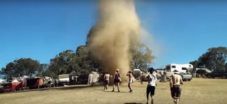 Tornado forms at Australian music festival, fans go wild and start dancing around it (Video)