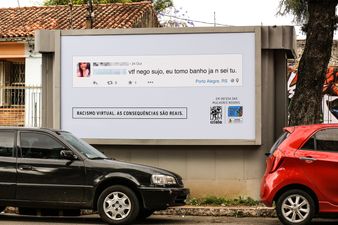 Brazilian group reposts racist internet comments on billboards near the commenter’s home