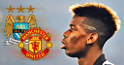 Paul Pogba spotted in Manchester, sparking rumours of a move to United or City (Pics)