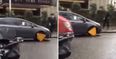 This is what happens when you drive with a clamp on your wheel (video)