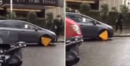 This is what happens when you drive with a clamp on your wheel (video)