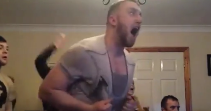 This fan was so excited to watch McGregor win that he turned into the Hulk (Video)