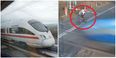 Cyclist incredibly escapes serious injury after colliding with a high-speed train (Video)