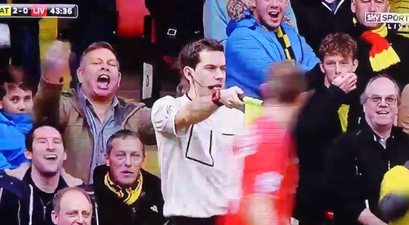 Jordan Henderson stares out Watford fan giving him pelters (Video)