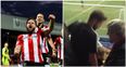 Brentford winger makes classy gesture to fan he hit with wayward shot (Pic)