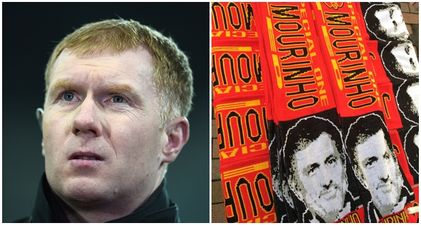 Paul Scholes isn’t a fan of the Jose Mourinho Manchester United scarves (Video)