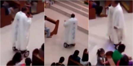 VIDEO: Priest reprimanded after delivering sermon on a hoverboard