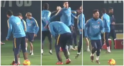 Luis Suarez is the latest Lionel Messi nutmeg victim (Video)