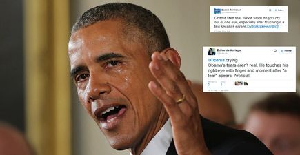 Some people think Barack Obama was faking tears in his gun control speech