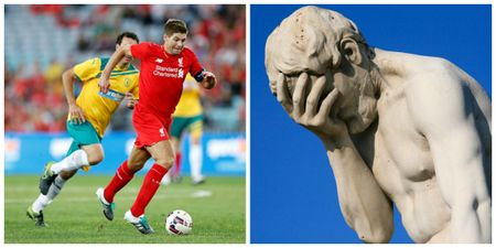 Steven Gerrard’s haters will be laughing at this moment from the Liverpool Legends game (Video)