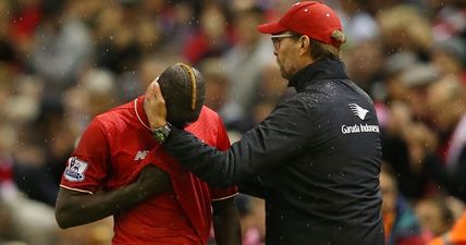 PIC: Mamadou Sakho shows off forehead bump suffered in aerial duel with Olivier Giroud