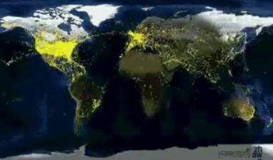 This mesmerising GIF shows every flight in the world over 24 hours