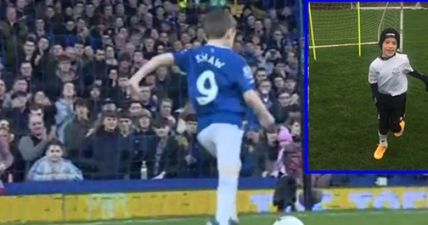 VIDEO: Inspiring Everton fan gets the biggest cheer of the season by netting at Goodison Park