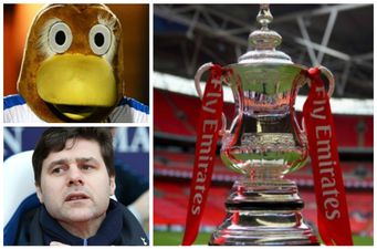 Cup fever takes hold of Colchester’s very excited mascot ahead of Spurs clash