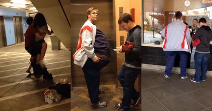 VIDEO: Watch this guy sneak his mate into the cinema by pretending to be overweight