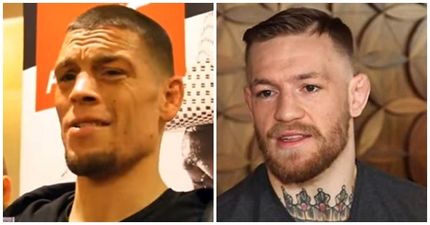 Nate Diaz has already won his first staredown with Conor McGregor