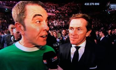 VIDEO: James Nesbitt makes absolutely no sense at ringside for Frampton-Quigg fight