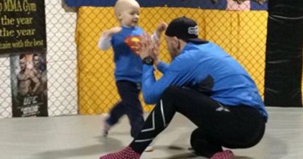 Heartwarming images of Conor McGregor playing with terminally ill Irish boy (Pics)