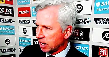 VIDEO: Alan Pardew shows signs of cracking up with bizarre post-match interviews