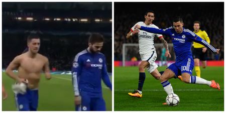 VIDEO: Eden Hazard spotted swapping shirts at half-time in Chelsea’s Champions League exit