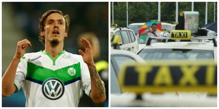 German international footballer left £58,000 in the back of a taxi