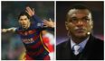 VIDEO: Marcel Desailly pays a weird bitey tribute to Luis Suarez after brilliant volley