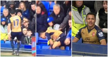 VIDEO: Alexis Sanchez decides to chill out with the Everton fans during Arsenal 2-0 victory