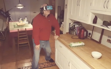 This dad trying virtual reality for the first time is peak dad