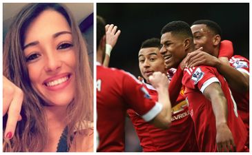 VIDEO: Manchester United star’s partner celebrates derby victory in the away end