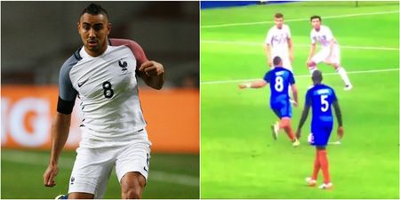 Dimitri Payet scored this incredible goal with his first touch for France