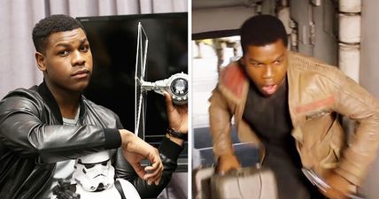 John Boyega absolutely loses his s**t when he sees the Millennium Falcon for the first time