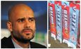 Pep Guardiola seen seen sporting a dreaded half and half scarf