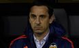 Gary Neville can’t hide his disappointment as he reacts to Valencia dismissal