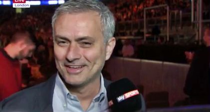 Jose Mourinho turns up at the Anthony Joshua fight and speaks to Sky Sports