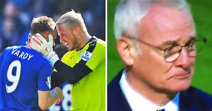 Ranieri is overcome with emotion as he cries tears of pride and relief on the pitch