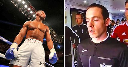 Hilarious linesman psyches himself up for Spurs vs Man United like he’s about to fight Anthony Joshua