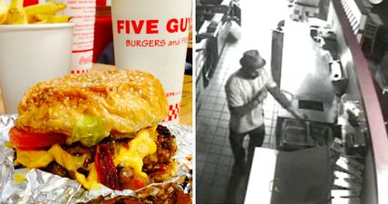 Hungry burglar breaks into Five Guys restaurant, makes himself a cheeseburger, then leaves