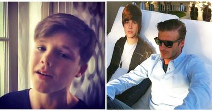 David Beckham’s son is being compared to Justin Bieber after this singing clip goes online