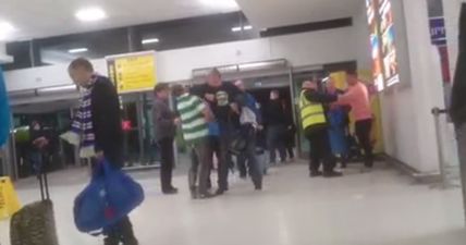 Celtic and Rangers supporters clash at Belfast airport just hours after Old Firm derby