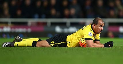 Aston Villa captain Gabby Agbonlahor pictured celebrating relegation as fan starts petition to sack him