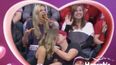 This girl hammering pizza while on Kiss Cam is an absolute hero