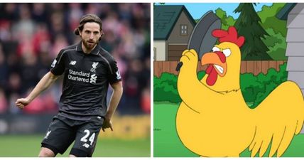 Joe Allen’s Jesus-like face “appears” in a chicken nugget