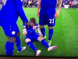 The nation holds its breath as Jamie Vardy goes down injured after Everton victory