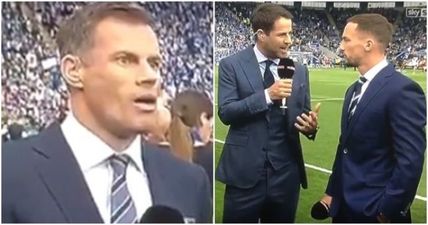 Jamie Carragher is absolutely fuming as Jamie Redknapp hijacks his Drinkwater interview